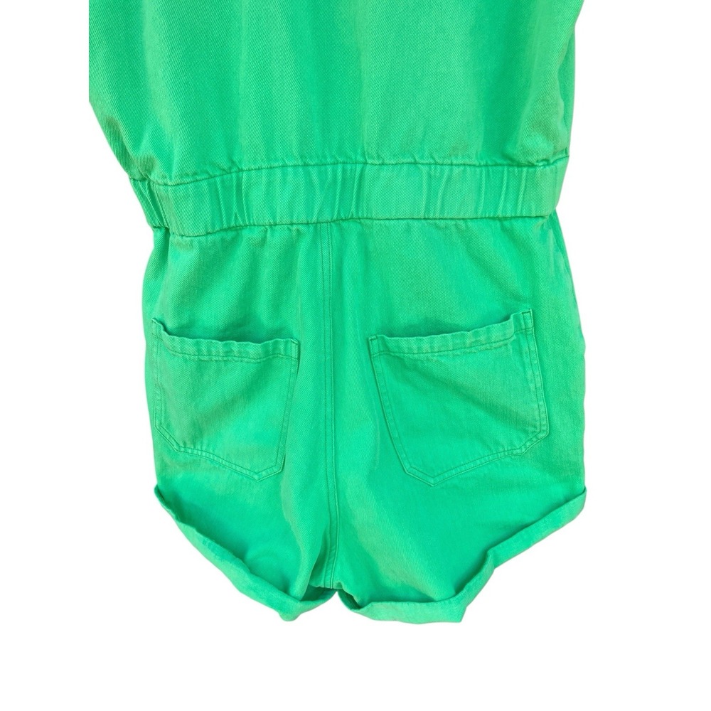 Show Me Your Mumu Cannon Romper Medium Green Denim Utility Shortall - Picture 6 of 9
